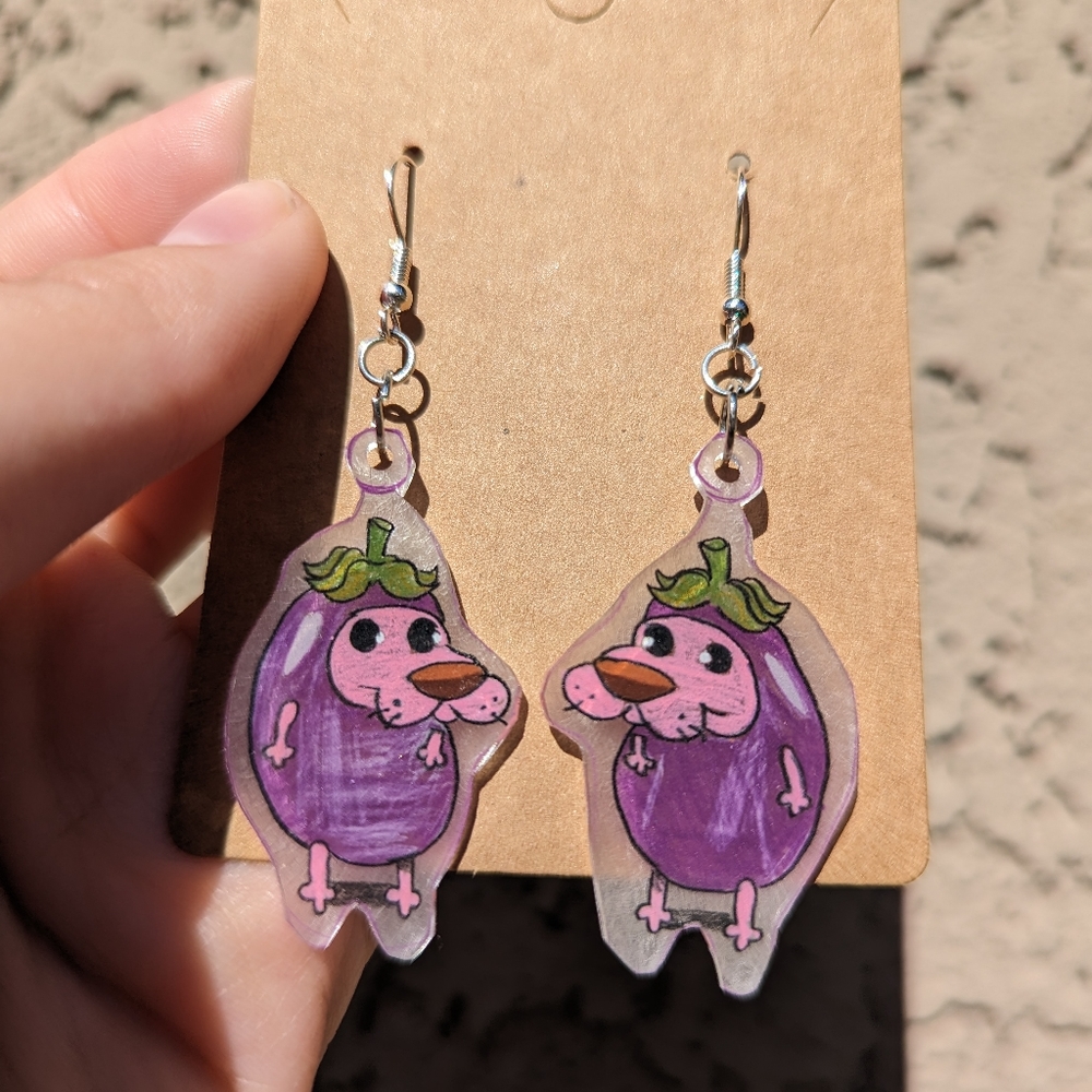Courage the Cowardly Dog Dangle Earrings